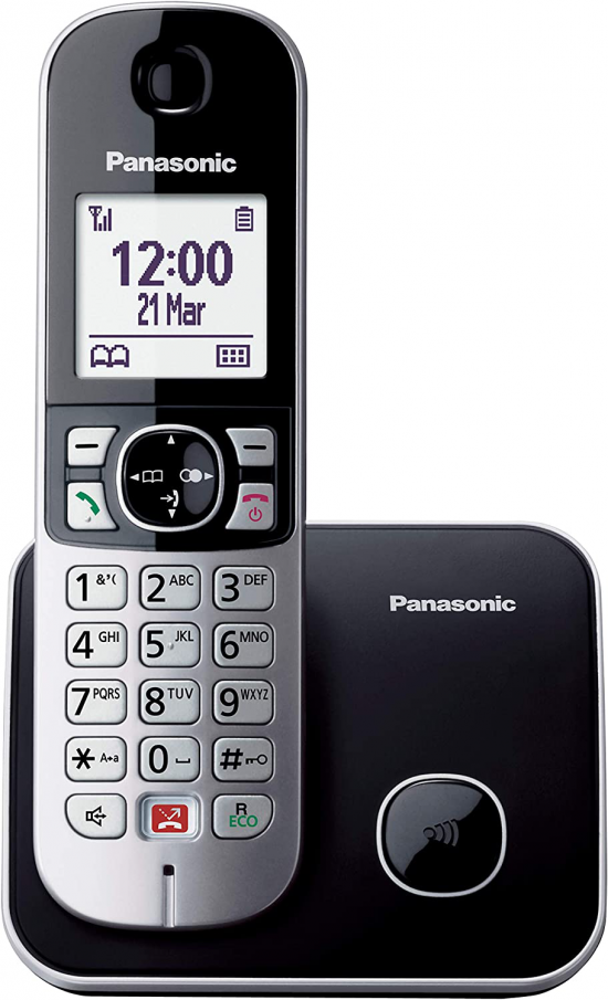 Teléfono inalámbrico Dect Panasonic KX-TG6851SPB, negro